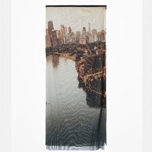 Zara printed tulle midi skirt